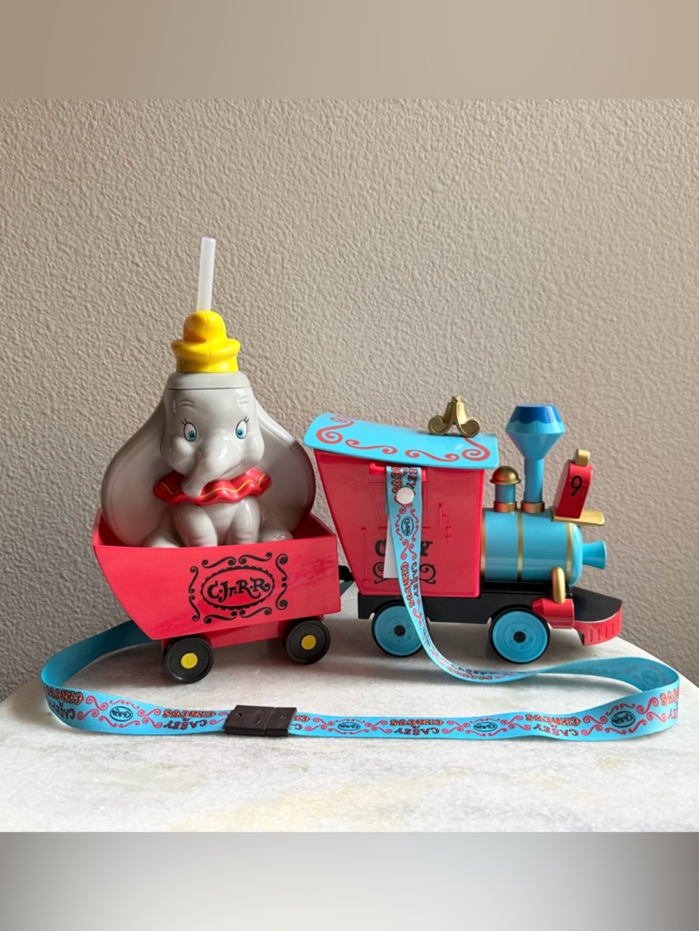 Disney Casey Jr. Train Popcorn Bucket and Dumbo Sipper Cup Set with whistle